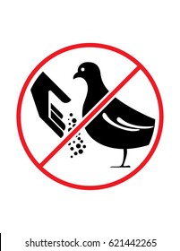 Do not feed birds vector sign red black and white