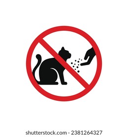 Do not feed the cat icon sign symbol isolated on white background