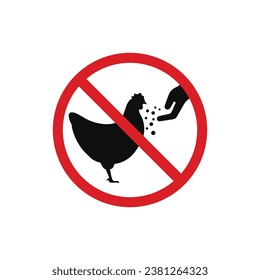 Do not feed the chicken icon sign symbol isolated on white background