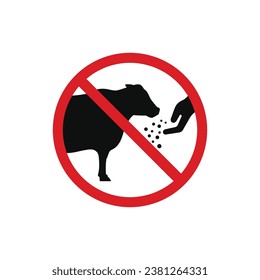 No alimentar el símbolo del icono de vaca aislado en fondo blanco