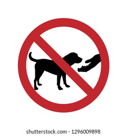 Do not feed the dog ban mark on a white background.