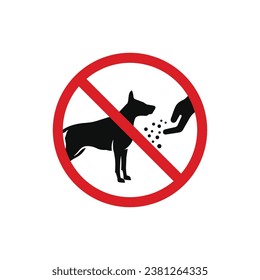 Do not feed the dog icon sign symbol isolated on white background