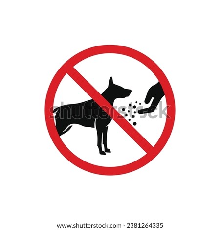 Do not feed the dog icon sign symbol isolated on white background