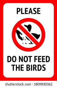 Do not feed ducks, modern forbidding sticker, vector illustration 10eps