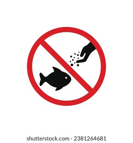 Do not feed the fish icon sign symbol isolated on white background