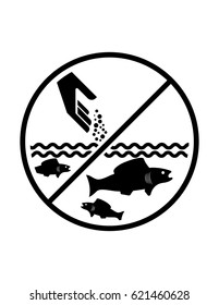 Do not feed fish vector sign black and white