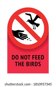 Do not feed seagulls, modern forbidding sticker, vector illustration 10eps
