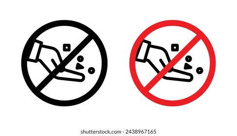 Do not feed the wildlife animals sign. Don't feed birds vector symbol. feeding pigeon forbidden icon.