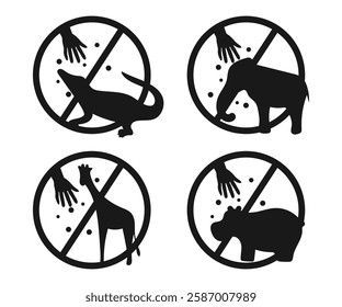 Do not feed zoo animals, warning sign