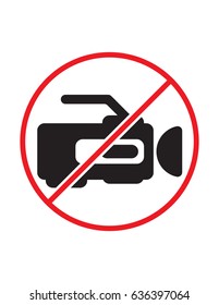 Do not film taking video not allowed black white and red vector sign