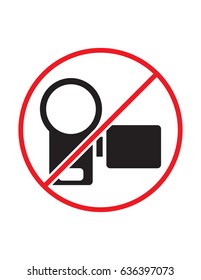 Do not film taking video not allowed black white and red vector sign