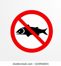 do not fishing, caution warn symbol for public transport areas to do not do that. vector logo, sign, symbol