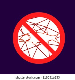 do not fishing, caution warn symbol for public transport areas to do not do that. vector logo, sign, symbol