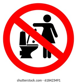 Do not flush feminine products sign vector illustration on white background