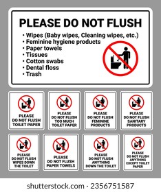 Do Not Flush Sign Collection