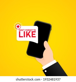 Do not forget to like illustration. Social media concept. Vector on isolated background. EPS 10