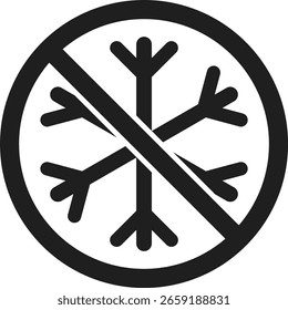 Não congele o ícone isolado no plano de fundo branco. Sem ícone de congelamento vetor. sem sinal de floco de neve  
