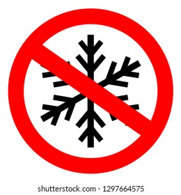 Do not freeze sign on white background