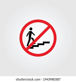 do not go to stair icon design 