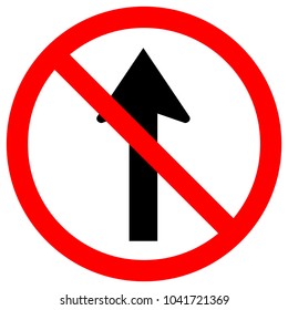 Do Not Go Straight Traffic Sign,Vector Illustration, Isolate On White Background Label. EPS10