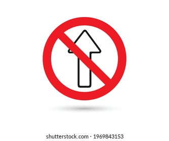 Do not go straight traffic sign isolated on white background. EPS 10