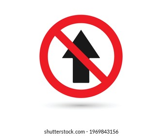 Do not go straight traffic sign isolated on white background. EPS 10