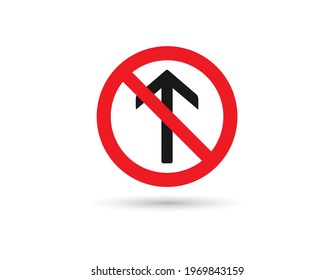 Do not go straight traffic sign isolated on white background. EPS 10
