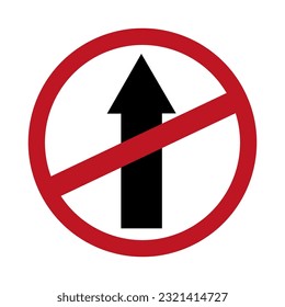 Gehen Sie nicht gerade ein Verkehrszeichen. Vektorgrafik. Stockbild.