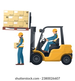 Do not go under the forks. Risk of falling load from a forklift. Safety in handling a fork lift truck. Security First. Accident prevention at work. Industrial Safety and Occupational Health