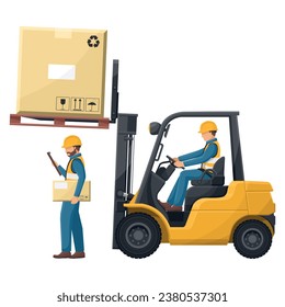 Do not go under the forks. Risk of falling load from a forklift. Safety in handling a fork lift truck. Security First. Accident prevention at work. Industrial Safety and Occupational Health