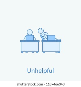 do not help a colleague 2 colored line icon. Simple colored element illustration. Outline symbol design from colleague and business partners set