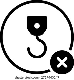 não interceptar vetor de ilustração de ícone de glifo