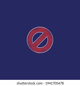 No usar un icono. Símbolo de advertencia. Cartel prohibido. Elemento de diseño de logotipo. Impresión de camisetas. eps10. Vector para pegatinas.