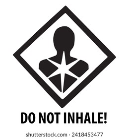 Do not inhale sign. Template isolated on white background.2D simple flat style graphic design. Can be used for any purposes. Vector EPS10 