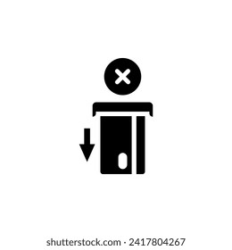 Do not Insert Credit Card. Stop, Prohibition flat vector icon. Simple solid symbol isolated on white background