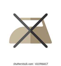 Do not iron, flat icon of washing symbols. Care of clothing. Vector illustration