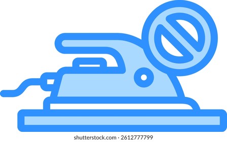 Do Not Iron Icon Blue Color Vector Illustration