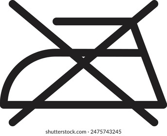 Do not iron icon isolated on white background . No ironing laundry icon . Washing icon vector