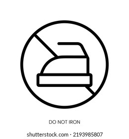 do not iron icon. Line Art Style Design Isolated On White Background