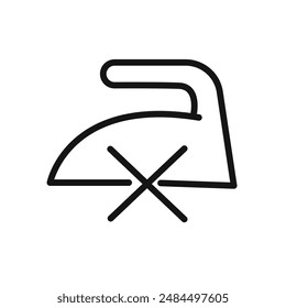 Do not iron icon linear vector graphics sign