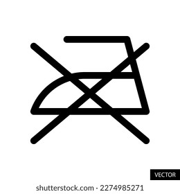 Do not iron, no ironing laundry symbol vector icon in line style design for website, app, UI, isolated on white background. Editable stroke. EPS 10 vector illustration.