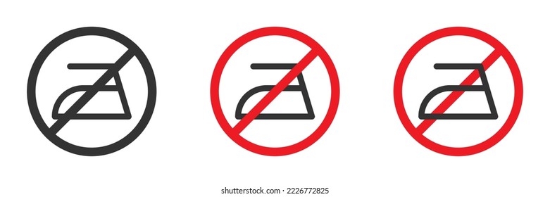 Do not iron sign. do not iron laundry icon. Ironing prohibition sign. Vector illustration.