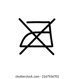 do not iron symbol doodle icon, vector illustration