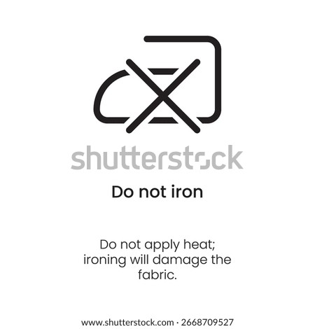 Do Not Iron Symbol - Laundry Care Vector Icon

