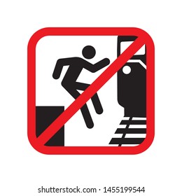 do not jump from platform sign pictogram vector illustration