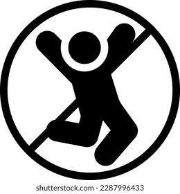 do not jump   Vector illustration on a transparent background. Premium quality symmbols. Glyphs vector icons for concept and graphic design.