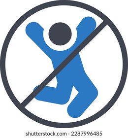 do not jump   Vector illustration on a transparent background. Premium quality symmbols. Glyphs vector icons for concept and graphic design.