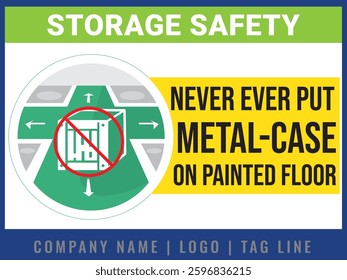DO NOT KEEP METAL CASE ON THE PAINTED FLOOR | STORAGEA ARENESS | WAREHOUSE AWARENESS