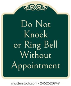Do not knock the door warning sign