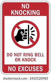 Do not knock the door warning sign